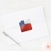 Sticker Carré Boule Drapeau Chili (Enveloppe)