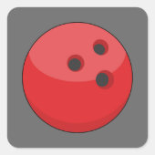 Sticker Carré Boule rouge de Bowling (Devant)