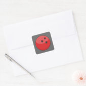 Sticker Carré Boule rouge de Bowling (Enveloppe)