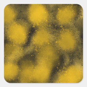 Sticker Carré Boules à peinture noire et jaune