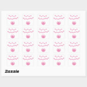 Sticker Carré Boules d'anniversaire roses 6 ans (Feuille)