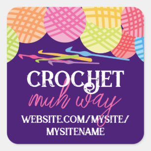 Sticker Carré Boules de couleurs personnalisées de fil crochet c