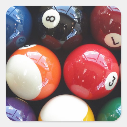 Sticker Carré Boules de piscine brillantes près (Devant)