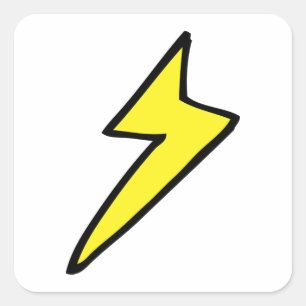 Sticker Carré Boulon de foudre jaune