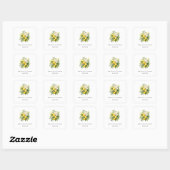 Sticker Carré Bouquet de citron aux fleurs blanches - Mariage (Feuille)
