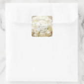Sticker Carré Bouquet de fleurs de Mariage nuptiale blanche (Sac)