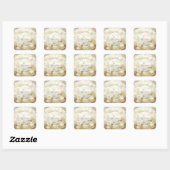 Sticker Carré Bouquet de fleurs de Mariage nuptiale blanche (Feuille)
