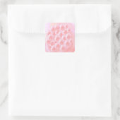 Sticker Carré Bouquet de rose rouge clair (Sac)