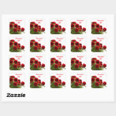 Sticker Carré Bouquet de roses rouges élégant avec monogramme (Feuille)