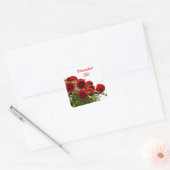 Sticker Carré Bouquet de roses rouges élégant avec monogramme (Enveloppe)