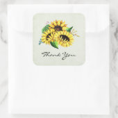 Sticker Carré Bouquet de tournesol jaune en aquarelle (Sac)