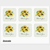 Sticker Carré Bouquet de tournesol jaune en aquarelle (Feuille)