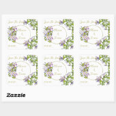 Sticker Carré Bouquet élégant d'anémones à l'aquarelle (Feuille)