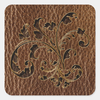Sticker Carré Bouquet en cuir 2