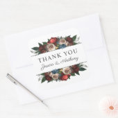 Sticker Carré Bouquet Floral de Luxe aux Tons de Joaillerie Merc (Enveloppe)