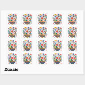 Sticker Carré Bouquet Floral mexicain (Feuille)