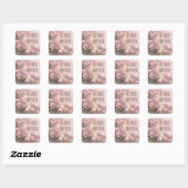 Sticker Carré Bouquet floral rose Saint Therese (Feuille)