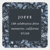 Sticker Carré Bouquet hiver Adresse de retour (Devant)