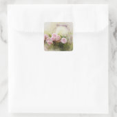 Sticker Carré Bouquet rose (Sac)
