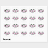 Sticker Carré Bouquet rose (Feuille)