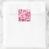Sticker Carré Bouquet rose (Sac)