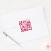 Sticker Carré Bouquet rose (Enveloppe)