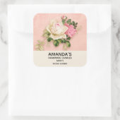 Sticker Carré Bouquet Rose & White Rose (Sac)
