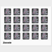 Sticker Carré Bouquet Techno (Feuille)
