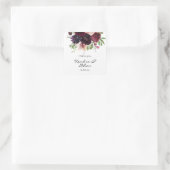 Sticker Carré Bourgogne et Merci floral roux (Sac)