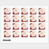 Sticker Carré Bourgogne Gold Parties scintillant Floral Princess (Feuille)