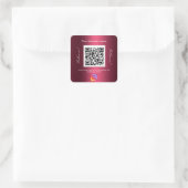 Sticker Carré Bourgogne nom d'entreprise qr code instagram (Sac)