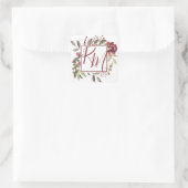 Sticker Carré Bourgogne Rose Carré Monogram Aquarelle (Sac)