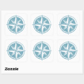 Sticker Carré Boussole bleue (Feuille)
