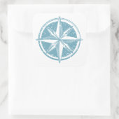 Sticker Carré Boussole bleue (Sac)