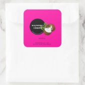 Sticker Carré Bouteille de Coquito Rose Chaud Éclatant au Coco (Sac)