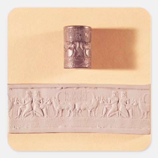 Sticker Carré Bouteille et impression Akkadian (Devant)