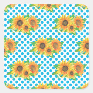Sticker Carré Bouteilles de fleurs de tournesol