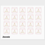 Sticker Carré Bouteilles Pink Baby shower fille (Feuille)
