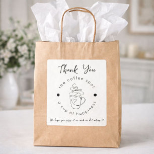 Sticker Carré Boutique De Café Personnalisée Ajouter Votre Logo 