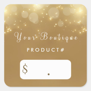 Sticker Carré Boutique de luxe Bokeh Glamor Boutique Prix Tags