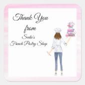 Sticker Carré Boutique Merci Aquarelle (Devant)