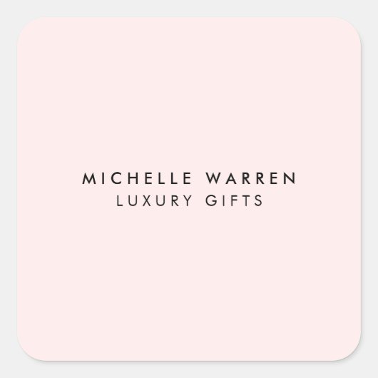 Sticker Carré Boutique Rose Simplement Élégante, Salon, Coiffeur (Devant)