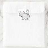 Sticker Carré Bouton de chat blanc (Sac)