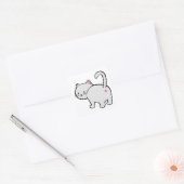 Sticker Carré Bouton de chat blanc (Enveloppe)