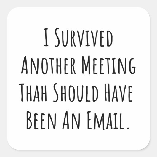 Sticker Carré bouton de réunion inutile (Devant)