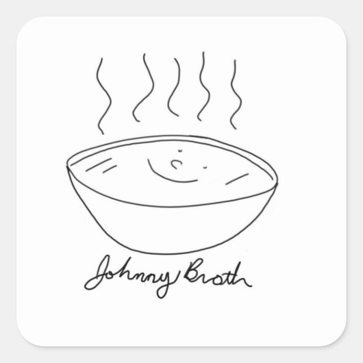 Sticker Carré Bouton Johnny Broth (Devant)