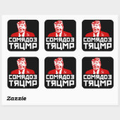 Sticker Carré Bouton Trump : "COMRADE TRUMP" (Noir) (Feuille)