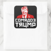 Sticker Carré Bouton Trump : "COMRADE TRUMP" (Noir) (Sac)