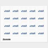 Sticker Carré Boutons de chien bleu (Feuille)