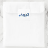 Sticker Carré Boutons de chien bleu (Sac)